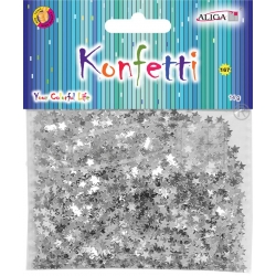 Konfetti  srebrne gwiazdki op.14g / MT-4195 / 5mm / gwiazdka konfetti mini gwiazdki